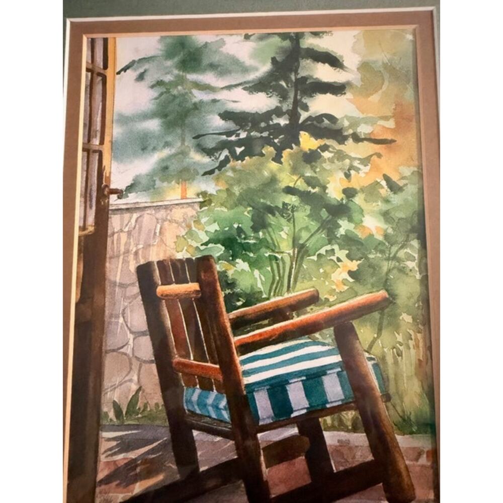 Southwest Artist D Madaras Artwork Framed & Matted Print Pine Forest Cabin Scene - Picture 6 of 11